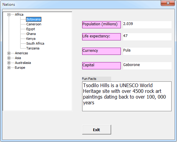 Excel VBA Form for the project