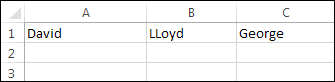 The full name now in three cells because of the Split function