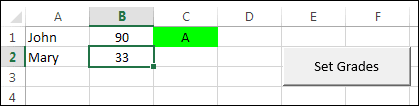 A spreadsheet showing a student score in a cell