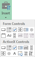 The Insert Form Controls list in Excel