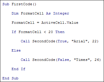 A second Call to the Excel VBA Sub